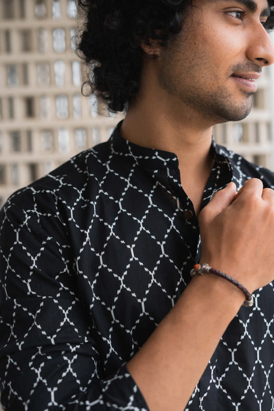 Black Printed Long Kurta