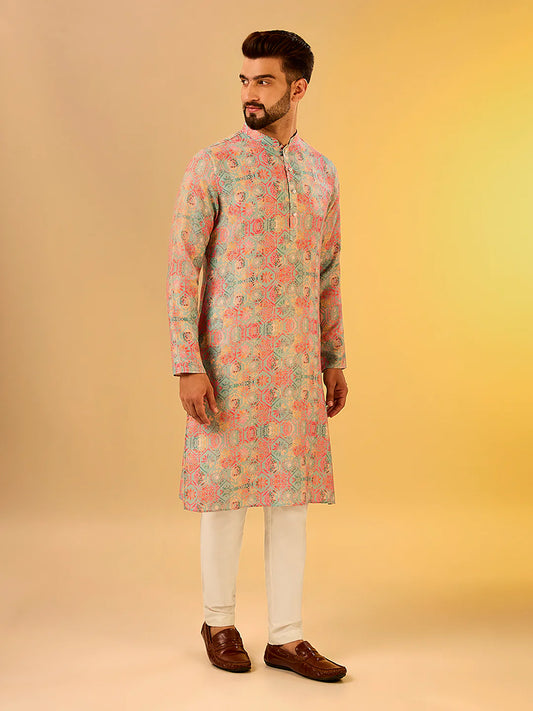 Men Multi Colour Printed Kurta